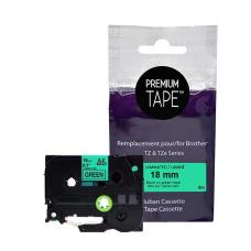 Brother TZe-74 Black on Green 8mm X 8m  |  Premium Tape