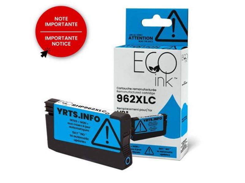 Recyclée HP 962 XL Cyan / 1,600 Pages