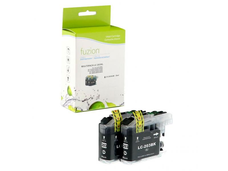 Compatible Brother LC203 XL 2 X Noir Fuzion (HD) 