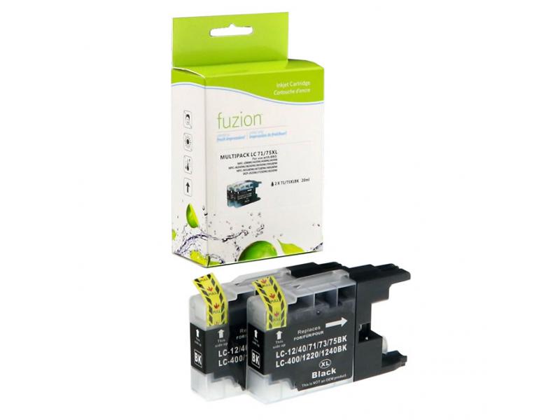 Compatible Brother LC75 XL 2 X Noir Fuzion (HD)