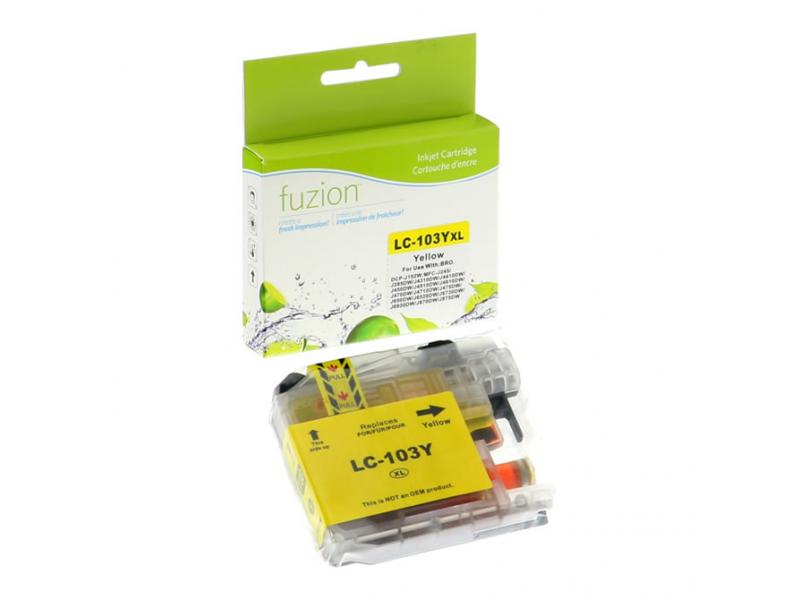 Compatible Brother LC101 LC103 XL Jaune Fuzion (HD)