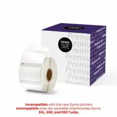 Dymo 30334 Étiquettes Moyennes 1 1/4'' x 2 1/4'' (1 x 1000) | Premium Tape